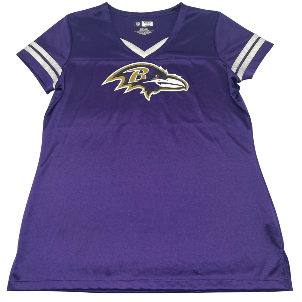 Baltimore‎ Ravens Women's Jersey Shirt Size Large NFL Team Apparel Purple V Neck